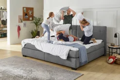 Jockenhöfer Gruppe Boxspringbett »FAMILY, Familienbett mit Taschenfederkernmatratze H3« mit Kaltschaum-Topper, hochwertiger Microfaser-Bezug, 240x200 cm