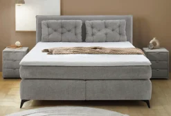 Jockenhöfer Gruppe Boxspringbett »Chalet, inklusive Kissen« Wende-Bonell-Federkern-Matratze (H2/H3), PU-Schaum Topper