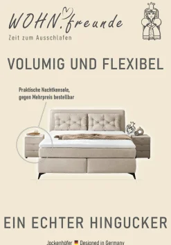 Jockenhöfer Gruppe Boxspringbett »Chalet, inklusive Kissen« Wende-Bonell-Federkern-Matratze (H2/H3), PU-Schaum Topper