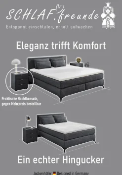 Jockenhöfer Gruppe Boxspringbett »Paulina, inkl. Topper und Kissen, Härtegrade wählbar« 140x200 cm oder 180x200cm