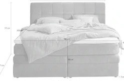 Jockenhöfer Gruppe Boxspringbett »AMY mit Bettkasten, inkl. Taschenfederkernmatratze Härtegrad H3-H4« mit 6 cm Kaltschaum-Topper, Chenille-Bezug, 180x200 und 200x200 cm