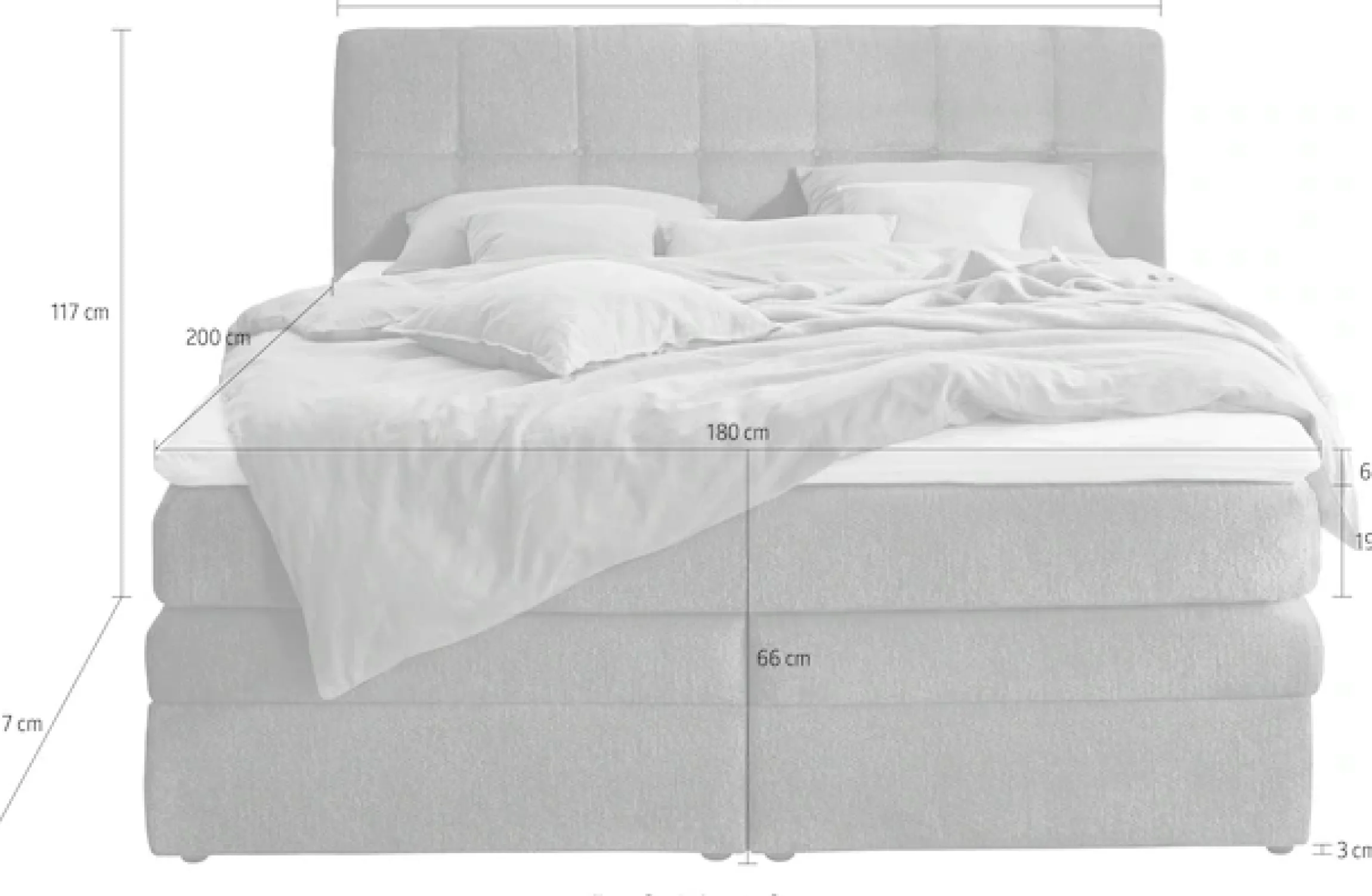 Jockenhöfer Gruppe Boxspringbett »AMY mit Bettkasten, inkl. Taschenfederkernmatratze Härtegrad H3-H4« mit 6 cm Kaltschaum-Topper, Chenille-Bezug, 180x200 und 200x200 cm
