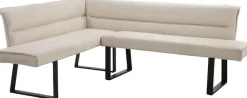 Jockenhöfer Gruppe Eckbankgruppe »Tisch, Bank und 2 Stühle, Taschenfederkern« Set, 4 tlg. Tisch (140x90cm) schwarz, Bank und Stühle anthrazit oder beige
