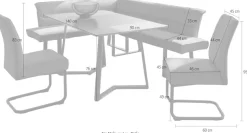Jockenhöfer Gruppe Eckbankgruppe »Tisch, Bank und 2 Stühle, Taschenfederkern« Set, 4 tlg. Tisch (140x90cm) schwarz, Bank und Stühle anthrazit oder beige