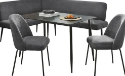Jockenhöfer Gruppe Eckbankgruppe »Melvin (Set, 4-tlg. Tisch, Bank und 2 Stühle), Taschenfederkern« Set,Tisch (120x75cm) schwarz, Bank und Stühle anthrazit oder beige