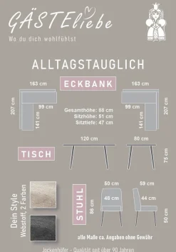 Jockenhöfer Gruppe Eckbankgruppe »Melvin (Set, 4-tlg. Tisch, Bank und 2 Stühle), Taschenfederkern« Set,Tisch (120x75cm) schwarz, Bank und Stühle anthrazit oder beige