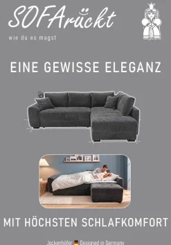 Jockenhöfer Gruppe Ecksofa »Amalfi, L-Form, B: 270 cm, Liegefl. 146x224 cm, Dauerschlafsofa« Tonnentaschen-Federkern, Topper, Bettkasten & Kissen