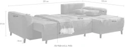 Jockenhöfer Gruppe Ecksofa »Beverly L-Form, B: 251 cm« mit Schlaffunktion, Bettkasten & Zierkissen