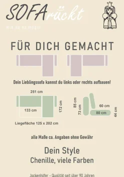 Jockenhöfer Gruppe Ecksofa »Beverly L-Form, B: 251 cm« mit Schlaffunktion, Bettkasten & Zierkissen