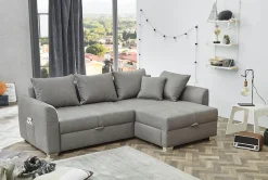 Jockenhöfer Gruppe Ecksofa »Boomer L-Form, B: 236 cm« mit Schlaffunktion, Bettkasten & Zierkissen, 2 separate Liegeflächen