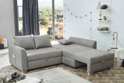 Jockenhöfer Gruppe Ecksofa »Boomer L-Form, B: 236 cm« mit Schlaffunktion, Bettkasten & Zierkissen, 2 separate Liegeflächen