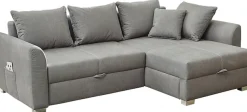 Jockenhöfer Gruppe Ecksofa »Boomer L-Form, B: 236 cm« mit Schlaffunktion, Bettkasten & Zierkissen, 2 separate Liegeflächen