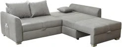 Jockenhöfer Gruppe Ecksofa »Boomer L-Form, B: 236 cm« mit Schlaffunktion, Bettkasten & Zierkissen, 2 separate Liegeflächen