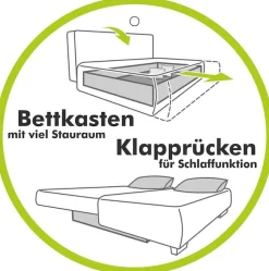 Jockenhöfer Gruppe Ecksofa »Boomer L-Form, B: 236 cm« mit Schlaffunktion, Bettkasten & Zierkissen, 2 separate Liegeflächen
