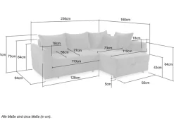 Jockenhöfer Gruppe Ecksofa »Boomer L-Form, B: 236 cm« mit Schlaffunktion, Bettkasten & Zierkissen, 2 separate Liegeflächen