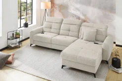 Jockenhöfer Gruppe Ecksofa »Chillout L-Form, B: 288 cm, elektr. Relaxfunktion im Sitz und Ottomane« 140kg Belastbarkeit je Sitz, Kopfteilverstellung & Zierkissen