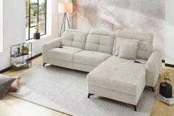 Jockenhöfer Gruppe Ecksofa »Chillout L-Form, B: 288 cm, elektr. Relaxfunktion im Sitz und Ottomane« 140kg Belastbarkeit je Sitz, Kopfteilverstellung & Zierkissen
