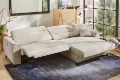 Jockenhöfer Gruppe Ecksofa »Double One L-Form, B: 288 cm, 2x120 cm breite, elektr. Relaxfunktionen« Kopfteilverstellung, USB-Anschluss & Zierkissen