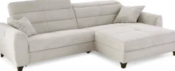 Jockenhöfer Gruppe Ecksofa »Double One L-Form, B: 288 cm, 2x120 cm breite, elektr. Relaxfunktionen« Kopfteilverstellung, USB-Anschluss & Zierkissen
