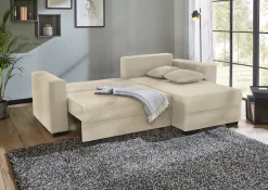 Jockenhöfer Gruppe Ecksofa »Elmau, Größe Ottomane: L,B:235cm« mit Schlaffunktion, Bettkasten & 2 Zierkissen