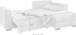 Jockenhöfer Gruppe Ecksofa »Elmau, Größe Ottomane: L,B:235cm« mit Schlaffunktion, Bettkasten & 2 Zierkissen