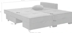 Jockenhöfer Gruppe Ecksofa »Fantasy L-Form, B: 247 cm, Dreh-Schwenk-Ottomane« mit Schlaffunktion, Bettkasten & Zierkissen, wandelbar zum Big-Sofa
