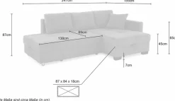 Jockenhöfer Gruppe Ecksofa »Fantasy L-Form, B: 247 cm, Dreh-Schwenk-Ottomane« mit Schlaffunktion, Bettkasten & Zierkissen, wandelbar zum Big-Sofa
