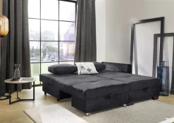 Jockenhöfer Gruppe Ecksofa »Fantasy L-Form, B: 247 cm, Dreh-Schwenk-Ottomane« mit Schlaffunktion, Bettkasten & Zierkissen, wandelbar zum Big-Sofa