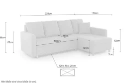 Jockenhöfer Gruppe Ecksofa »Kappeln L-Form, B: 228 cm« mit Schlaffunktion, Bettkasten & Zierkissen