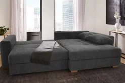 Jockenhöfer Gruppe Ecksofa »Kampen L-Form, B: 288 cm, Liegefl. 153x245 cm« mit Schlaffunktion, Bettkasten & Zierkissen, Federkern