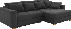 Jockenhöfer Gruppe Ecksofa »Kampen L-Form, B: 288 cm, Liegefl. 153x245 cm« mit Schlaffunktion, Bettkasten & Zierkissen, Federkern