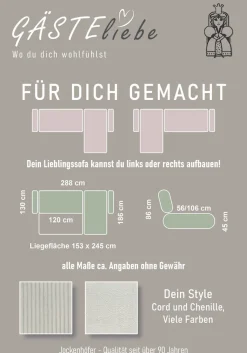 Jockenhöfer Gruppe Ecksofa »Kampen L-Form, B: 288 cm, Liegefl. 153x245 cm« mit Schlaffunktion, Bettkasten & Zierkissen, Federkern