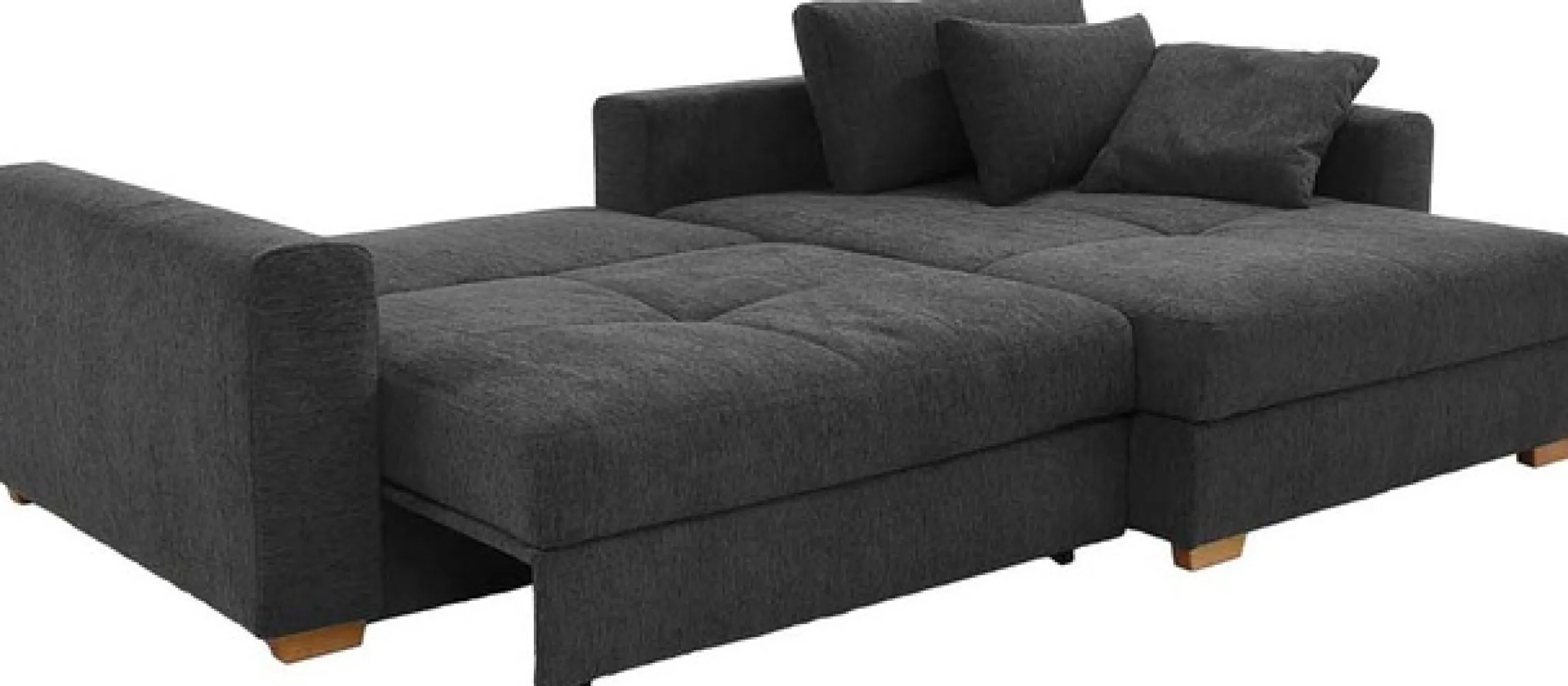 Jockenhöfer Gruppe Ecksofa »Kampen L-Form, B: 288 cm, Liegefl. 153x245 cm« mit Schlaffunktion, Bettkasten & Zierkissen, Federkern