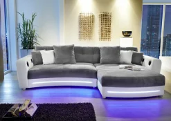 Jockenhöfer Gruppe Ecksofa »Laredo L-Form, B: 322 cm, Heimkino für die ganze Familie« mit RGB-LED-Beleuchtung, Soundsystem & Zierkissen