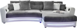 Jockenhöfer Gruppe Ecksofa »Laredo L-Form, B: 322 cm, Heimkino für die ganze Familie« mit RGB-LED-Beleuchtung, Soundsystem & Zierkissen