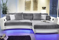 Jockenhöfer Gruppe Ecksofa »Laredo L-Form, B: 322 cm, Heimkino für die ganze Familie« mit RGB-LED-Beleuchtung, Soundsystem & Zierkissen