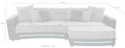 Jockenhöfer Gruppe Ecksofa »Laredo L-Form, B: 322 cm, Heimkino für die ganze Familie« mit RGB-LED-Beleuchtung, Soundsystem & Zierkissen