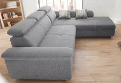 Jockenhöfer Gruppe Ecksofa »Landshut L-Form, B: 295 cm« mit Schlaffunktion, Kopfteilverstellung & 2 Zierkissen