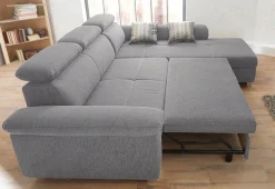 Jockenhöfer Gruppe Ecksofa »Landshut L-Form, B: 295 cm« mit Schlaffunktion, Kopfteilverstellung & 2 Zierkissen