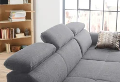 Jockenhöfer Gruppe Ecksofa »Landshut L-Form, B: 295 cm« mit Schlaffunktion, Kopfteilverstellung & 2 Zierkissen