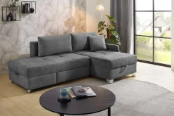 Jockenhöfer Gruppe Ecksofa »Lemberg L-Form, B: 232 cm, Dreh-Schwenk-Ottomane« mit Schlaffunktion, Bettkasten & Zierkissen, wandelbar zum Big-Sofa
