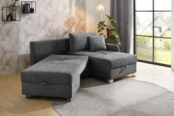 Jockenhöfer Gruppe Ecksofa »Lemberg L-Form, B: 232 cm, Dreh-Schwenk-Ottomane« mit Schlaffunktion, Bettkasten & Zierkissen, wandelbar zum Big-Sofa