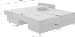 Jockenhöfer Gruppe Ecksofa »Lemberg L-Form, B: 232 cm, Dreh-Schwenk-Ottomane« mit Schlaffunktion, Bettkasten & Zierkissen, wandelbar zum Big-Sofa