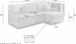 Jockenhöfer Gruppe Ecksofa »Lemberg L-Form, B: 232 cm, Dreh-Schwenk-Ottomane« mit Schlaffunktion, Bettkasten & Zierkissen, wandelbar zum Big-Sofa