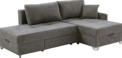 Jockenhöfer Gruppe Ecksofa »Lemberg L-Form, B: 232 cm, Dreh-Schwenk-Ottomane« mit Schlaffunktion, Bettkasten & Zierkissen, wandelbar zum Big-Sofa