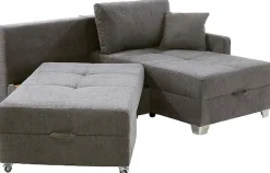 Jockenhöfer Gruppe Ecksofa »Lemberg L-Form, B: 232 cm, Dreh-Schwenk-Ottomane« mit Schlaffunktion, Bettkasten & Zierkissen, wandelbar zum Big-Sofa