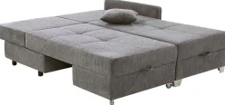 Jockenhöfer Gruppe Ecksofa »Lemberg L-Form, B: 232 cm, Dreh-Schwenk-Ottomane« mit Schlaffunktion, Bettkasten & Zierkissen, wandelbar zum Big-Sofa