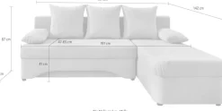 Jockenhöfer Gruppe Ecksofa »L-Form, B: 191 cm,« Platzsparendes Schlafsofa & Eckcouch mit Bettkasten & Schlaffunktion