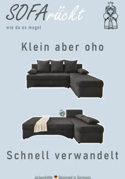 Jockenhöfer Gruppe Ecksofa »L-Form, B: 191 cm,« Platzsparendes Schlafsofa & Eckcouch mit Bettkasten & Schlaffunktion