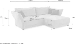 Jockenhöfer Gruppe Ecksofa »Loggia L-Form, B: 272 cm« mit flexiblem Armlehnen